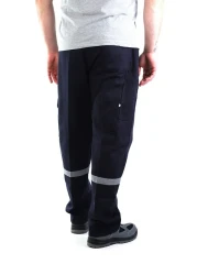 ESERIS 16-12 Gabardine Commando Work Trousers with Pockets Reflective - Summer - Navy Blue