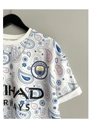 Black Sokak Blacksokak Men's Blue White Manchester City Oversize Crew Neck Tshirt