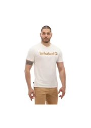 Timberland Linear Logo Men's White Round Neck T-Shirt