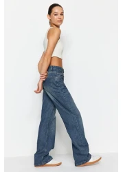  Collection Blue - High Waist Vintage Wide Leg Jeans with Pale Effects - Twoss24Je00050