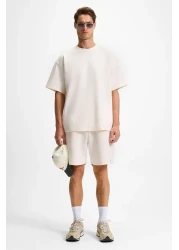 GRIMELANGE Donyel Men's Crew Neck Short Sleeve Regular Ecru T-Shirt