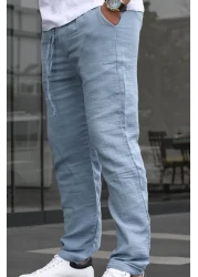 Madmext Indigo Muslin Fabric Men's Basic Trousers 6507