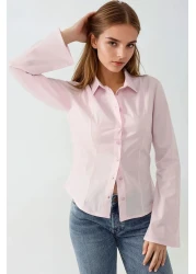 Hiccup قميص بأكمام طويلة وقصة ضيقة