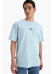 Defacto 100% Cotton Vikings Comfortable Fit Crew Neck Back Printed Short Sleeve T-Shirt B8092Ax25Sp