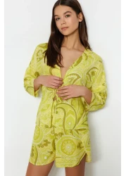  Collection Ethnic Pattern Viscose Pajamas Set - with Binding/Bow Detail, Multicolor Shorts Thmss23Pt00165