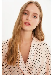  Collection طقم بيجامة منسوجة من الفسكوز بتفاصيل قلب مسحوق THMAW22PT0300