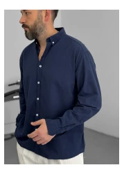 BYBASICMAN Navy Blue Fresh Fabric Basic Shirt G-5138/12