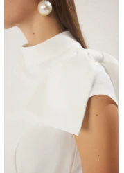  Collection White A-Line Pleated Woven Stylish Evening Dress Night Graduation Dress Tpraw25El00151