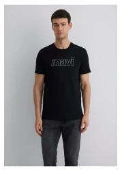 Mavi Logo Printed Black T-Shirt Slim Fit / Slim Fit 065781-900