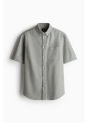 H&M Regular Fit Short-sleeved Oxford shirt
