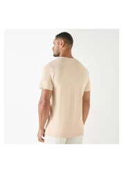 Iconic تي شيرت بطبعة شعار بأكمام قصيرة ورقبة دائرية