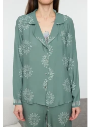  Collection Green Sun Pattern Viscose Woven Pajamas Set Thmaw25Pt00034