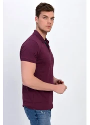 Dynamo Men's Plum Polo Collar Lycra T-shirt