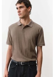 H&M قميص بولو جيرسي منسوج بقصّة Slim Fit