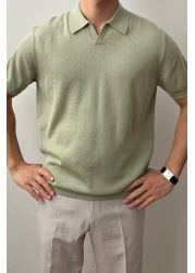 Tarz Cool تي شيرت تريكو بياقة بولو وأكمام قصيرة للرجال