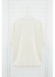  Collection تي شيرت مطبوع عليه نص واسع - TMNSS23TS00083