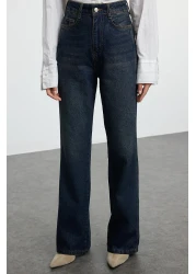  Collection Dark Blue High Waist Wide Leg Wide Leg Jeans Twoaw24Je00313