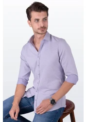 Etikmen Men's Shirt - Lilac, Dobby Pattern, Slimfit, Gift Box