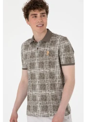 U.S. Polo Assn. تي شيرت رجالي بقصة عادية وياقة بولو منقوشة من فرو المنك 50299641-vr052