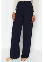  Collection Navy Blue Wide Leg Woven Trousers - Twoaw22Pl0139