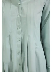  Modest Khaki Battery Detailed Cotton Woven Shirt Dress Tctss25Eb00060