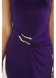  Collection Bodycone الأرجواني / الملحقات المجهزة، وأكمام Taylan Moon وفستان محبوك متوسط ​​الطول