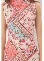  Collection Powder Ethnic Pattern Midi Woven Dress Twoss24El00390