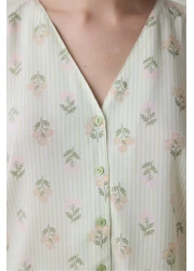 Penti Bloom Chally Shirt Pants Light Green Pajama Set
