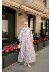 LOCCO Women's Pastel Floral Dress Lilac