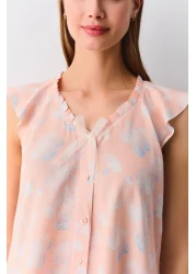 Suwen Shiny Strappy Masculine Pajama Set