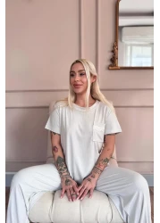 Pijamaevi Gray Dublin Short Sleeve Lace Women's Pajamas Set