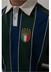 İLKCET MODA إيطاليا التطريز للجنسين تي شيرت كبير الحجم