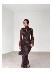 LİSAA BUTİK MIDI SIZE FLORAL PATTERNED TULLE DRESS