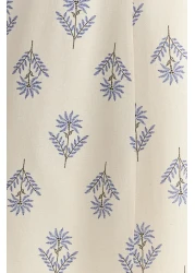  Collection Blue Floral Print Linen Blended A-Line Midi Skirt - Twoss24Et00105