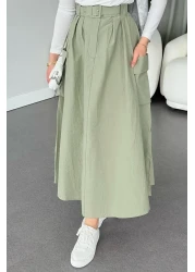 İKLİM LİFE Cargo Pocket Belted Skirt