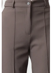  Collection High Waist Anthracite Straight Cut Trousers with Ribbed Detail - TWOSS21PL0093