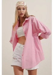 Bigdart 3900 قميص أساسي طويل كبير الحجم - وردي