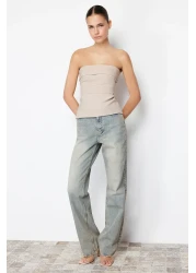  Collection بلوزة من فرو المنك بدون حمالات - منسوجة، مناسبة، TWOSS24BZ00348