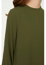  Modest طقم منسوج بأكمام كاكي مرنة وواسعة الساق من Aerobin - بنطلون TCTSS22US0023