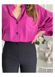 HAKKE بنطلون أسود عالي الخصر نحيف واسع