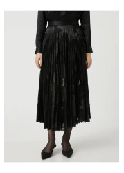 Koton Melis Ağazat X - Jacquard Pleated Midi Skirt