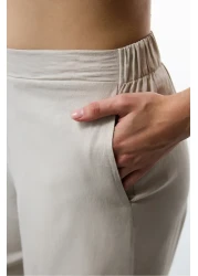 Penti Stone Color Luna Linen Long Trousers