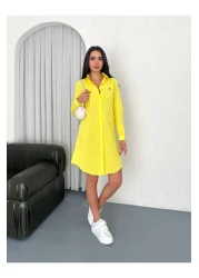 JESSE STORY Women's Linen Tunic & Shirt Dress with Embroidery Detail 100% Cotton Fabric