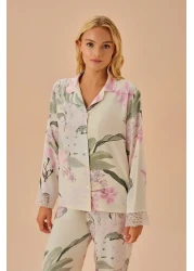 Suwen Floral Patterned Masculine Pajama Set