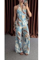 HAZELANNA Patterned linen outfit