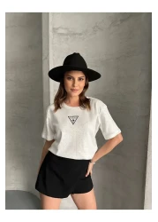 asur boutique Asur Boutique Women's Crew Neck Stone T-Shirt