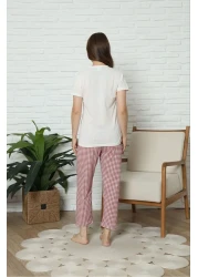 HUBEN طقم بيجامة قطنية نسائية