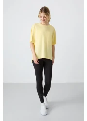 Tommy Life Yellow Oversize Women's T-Shirt with Soft Keys - 97285