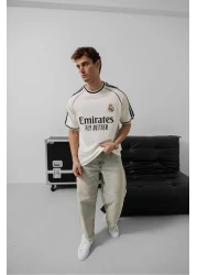 KUN SPORTSWEAR تي شيرت بريميوم ريترو حنين كبير الحجم للجنسين