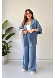 MaziButik مجموعة من قطعتين من النسيج القطني النيلي